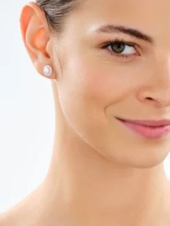 Kolczyki srebrne z perłami i cyrkoniami