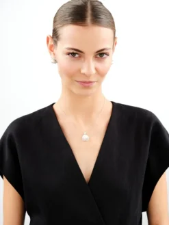 Kolczyki srebrne z perłami i cyrkoniami - kwiaty