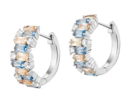 Kolczyki srebrne ze spinelem i cyrkoniami