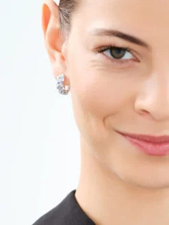 Kolczyki srebrne ze spinelem i cyrkoniami