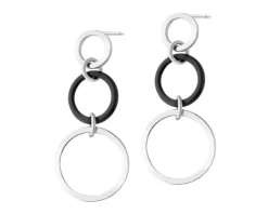 Kolczyki srebrne ze szlifowanym szkłem - koła