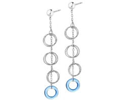 Kolczyki srebrne ze szlifowanym szkłem - koła