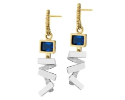 Kolczyki srebrne ze szlifowanym szkłem