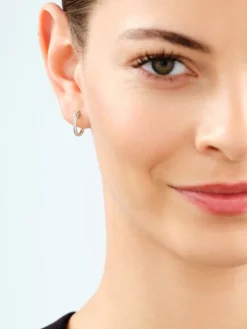 Kolczyki srebrne ze szlifowanym szkłem - koła