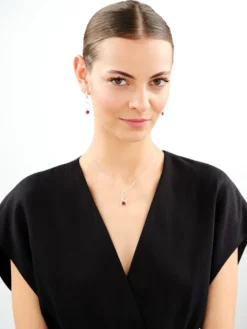 Kolczyki srebrne ze szlifowanym szkłem - serca, koła