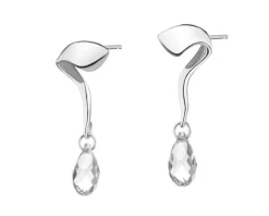 Kolczyki srebrne ze szlifowanym szkłem