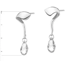 Kolczyki srebrne ze szlifowanym szkłem