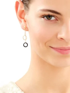 Kolczyki srebrne ze szlifowanym szkłem - koła