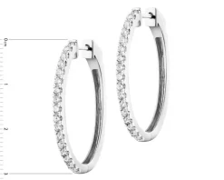 Kolczyki z białego złota z brylantami laboratoryjnymi - koła - 1,00 ct - próba 750