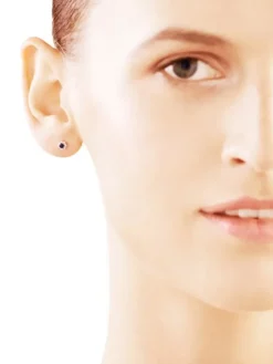 Kolczyki z białego złota z diamentami i szafirami - próba 585