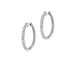 Kolczyki z białego złota z brylantami - koła - 1,00 ct - próba 585