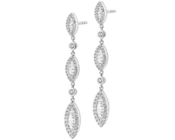 Kolczyki z białego złota z diamentami - 0,90 ct - próba 585