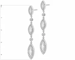 Kolczyki z białego złota z diamentami - 0,90 ct - próba 585