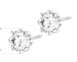 Kolczyki z białego złota z brylantami - 1,00 ct - próba 585