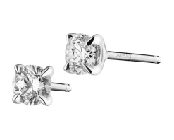 Kolczyki z białego złota z brylantami - 0,36 ct - próba 750