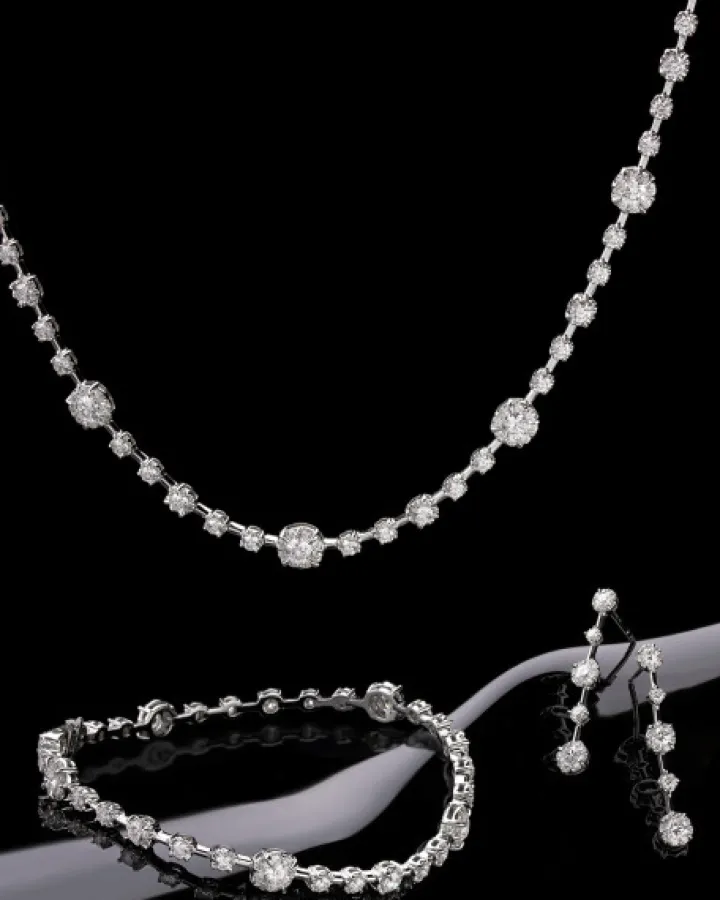 Kolczyki z białego złota z brylantami - 0,75 ct - próba 750