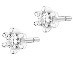 Kolczyki z białego złota z brylantami - 0,11 ct - próba 585