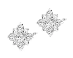 Kolczyki z białego złota z brylantami laboratoryjnymi - 0,50 ct - próba 585