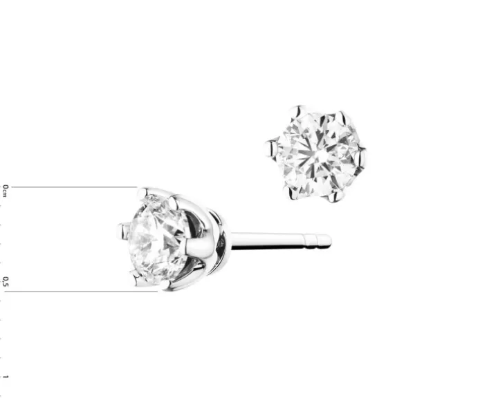 Kolczyki z białego złota z brylantami - SI2/H - 0,50 ct - próba 585