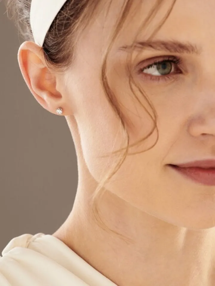 Kolczyki z białego złota z brylantami - SI2/H - 0,50 ct - próba 585