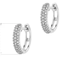 Kolczyki z białego złota z diamentami - koła - 0,20 ct - próba 585