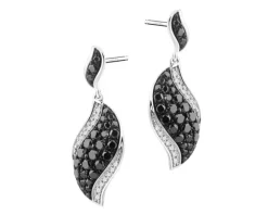 Kolczyki z białego złota z brylantami - 0,54 ct - próba 585