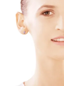 Kolczyki z białego złota z brylantami i tanzanitami - próba 585