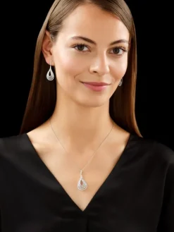 Kolczyki z białego złota z brylantami - 1,01 ct - próba 585