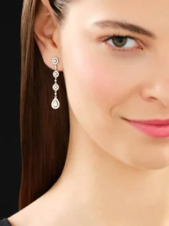 Kolczyki z białego złota z diamentami - 1,30 ct - próba 585