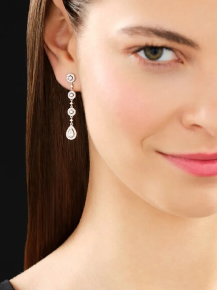 Kolczyki z białego złota z diamentami - 1,30 ct - próba 585