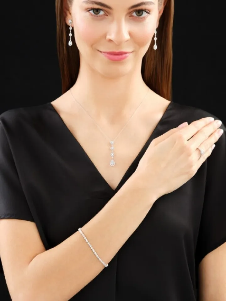 Kolczyki z białego złota z diamentami - 1,30 ct - próba 585