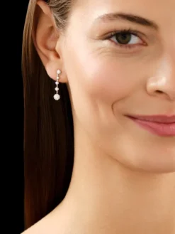 Kolczyki z białego złota z brylantami - 0,61 ct - próba 750