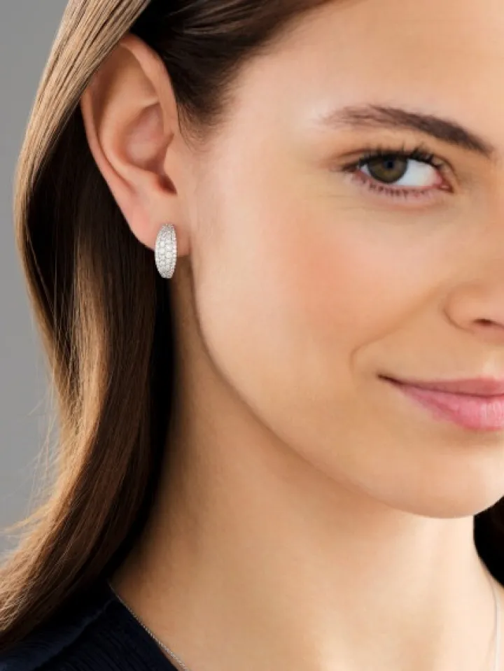 Kolczyki z białego złota z brylantami - 1,05 ct - próba 750