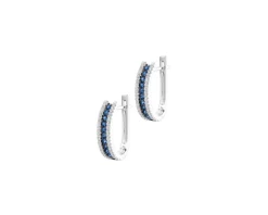 Kolczyki z białego złota z diamentami i szafirami - próba 585