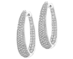 Kolczyki z białego złota z brylantami - koła - 2,28 ct - próba 750