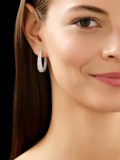 Kolczyki z białego złota z brylantami - koła - 2,28 ct - próba 750