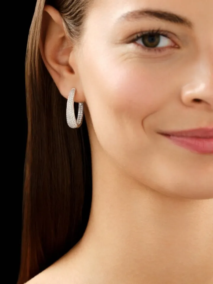 Kolczyki z białego złota z brylantami - koła - 2,28 ct - próba 750