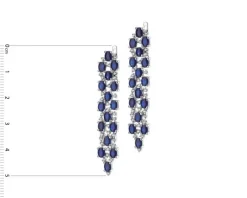 Kolczyki z białego złota z brylantami i szafirami - próba 585