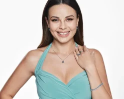 Kolczyki z białego złota z diamentami i topazami London Blue - próba 585