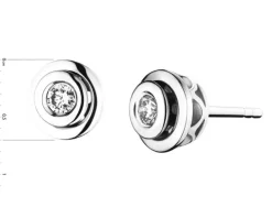 Kolczyki z białego złota z brylantami - 0,15 ct - próba 585