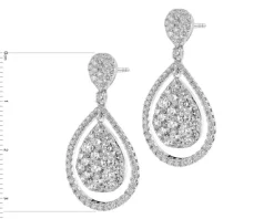 Kolczyki z białego złota z brylantami - 4,29 ct - próba 750