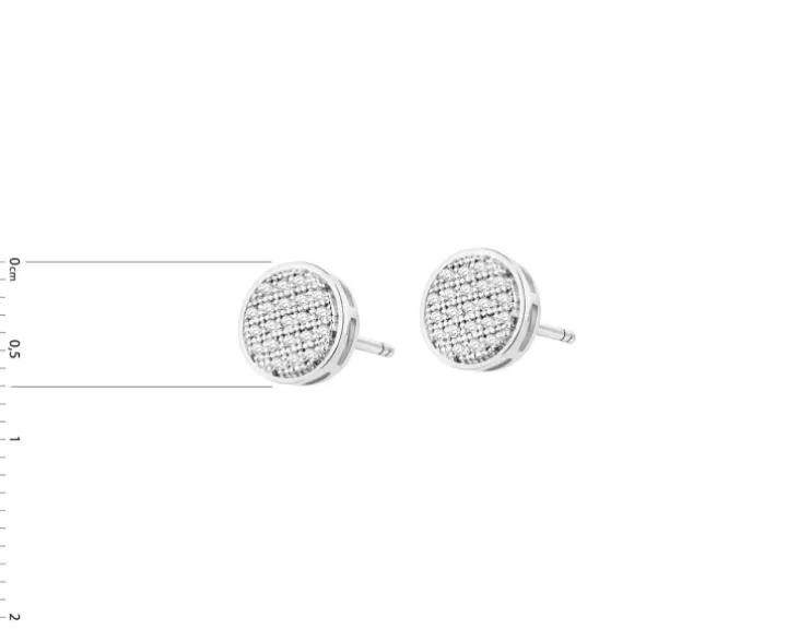 Kolczyki z białego złota z diamentami - 0,12 ct - próba 750