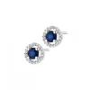 Kolczyki z białego złota z diamentami i szafirami - próba 375