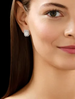 Kolczyki z białego złota z diamentami - 1,16 ct - próba 750