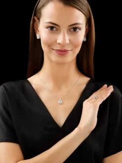 Kolczyki z białego złota z diamentami - 1,16 ct - próba 750