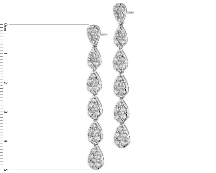 Kolczyki z białego złota z brylantami - 2,79 ct - próba 750