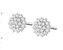 Kolczyki z białego złota z diamentami - 0,09 ct - próba 585