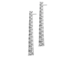 Kolczyki z białego złota z brylantami - 0,75 ct - próba 750