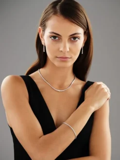 Kolczyki z białego złota z brylantami - 0,75 ct - próba 750