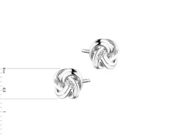 Kolczyki z białego złota z diamentami - 0,01 ct - próba 375
